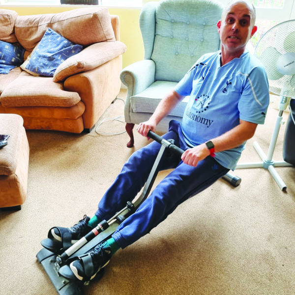 Alex on his rower