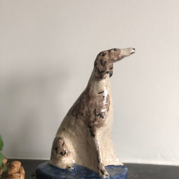Ceramic dog by Charlotte Salt