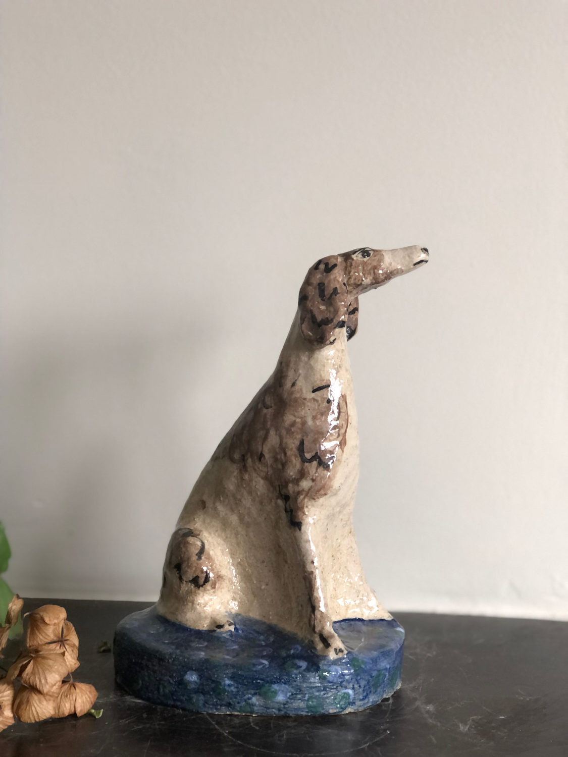 Ceramic dog by Charlotte Salt