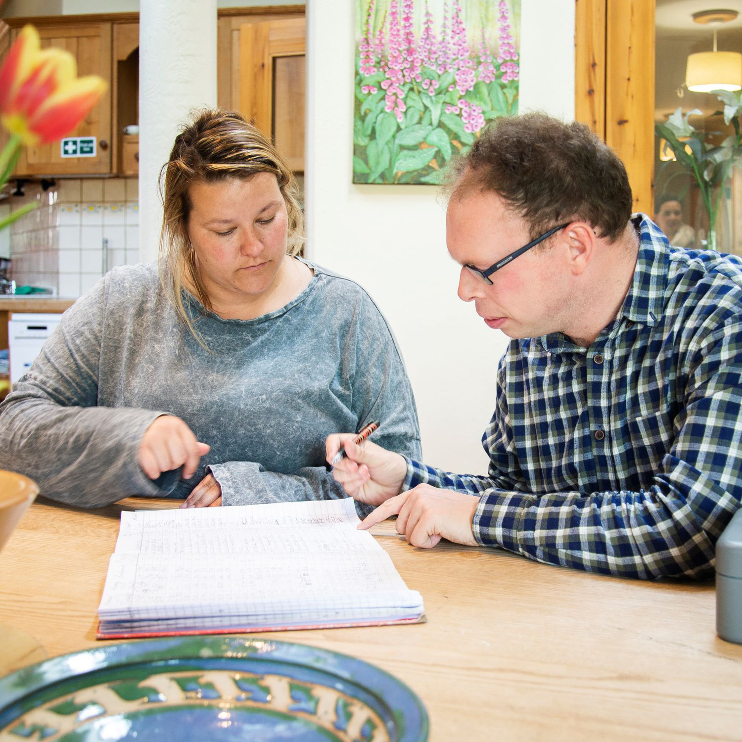 A person we support engaging in a Severnside Skills course at Taurus Crafts