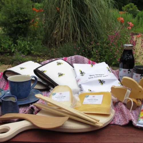 A scrumptious cheese & preserves hamper from Botton Village. A scrumptious cheese & preserves hamper from Botton Village.