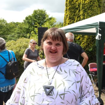 A person we support at a summer fair