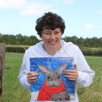 Claire with her card