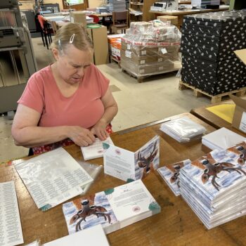 Catherine in the print workshop