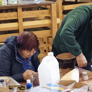 People doing arts and crafts