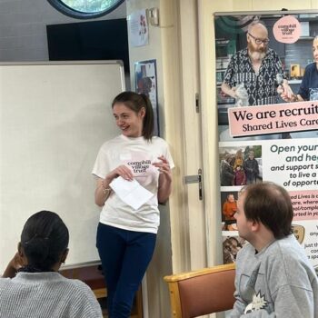 Katie giving a talk