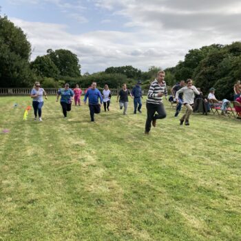 People running outside