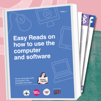 An image of the cover of an Easy Read guide called "Easy Reads on how to use the computer and software