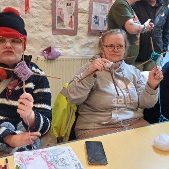 People making willow crafts