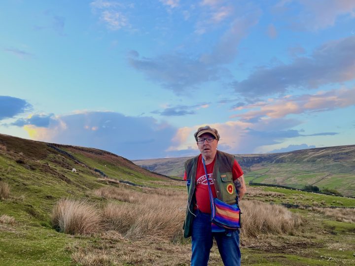 A person walking in the moorland