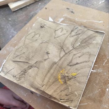 Clay crafts with summer flowers