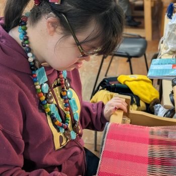 A person we support weaving