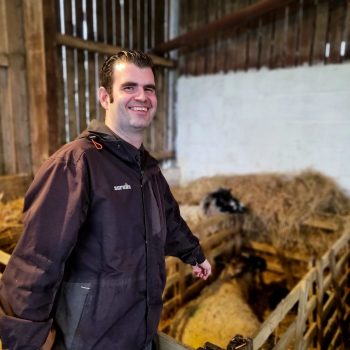 Chris introduces newly born lambs at Larchfield