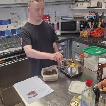 Matty working in the cafe