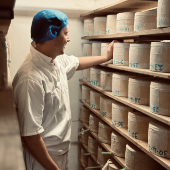 Peter working in the creamery