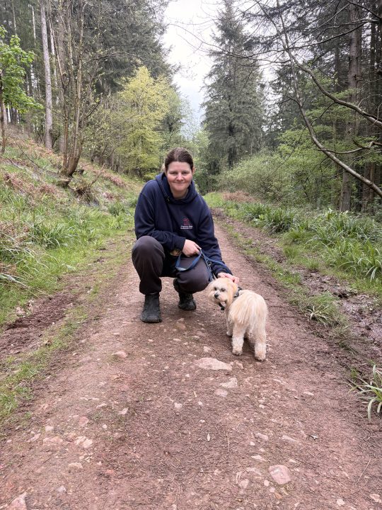 Harriet with a dog